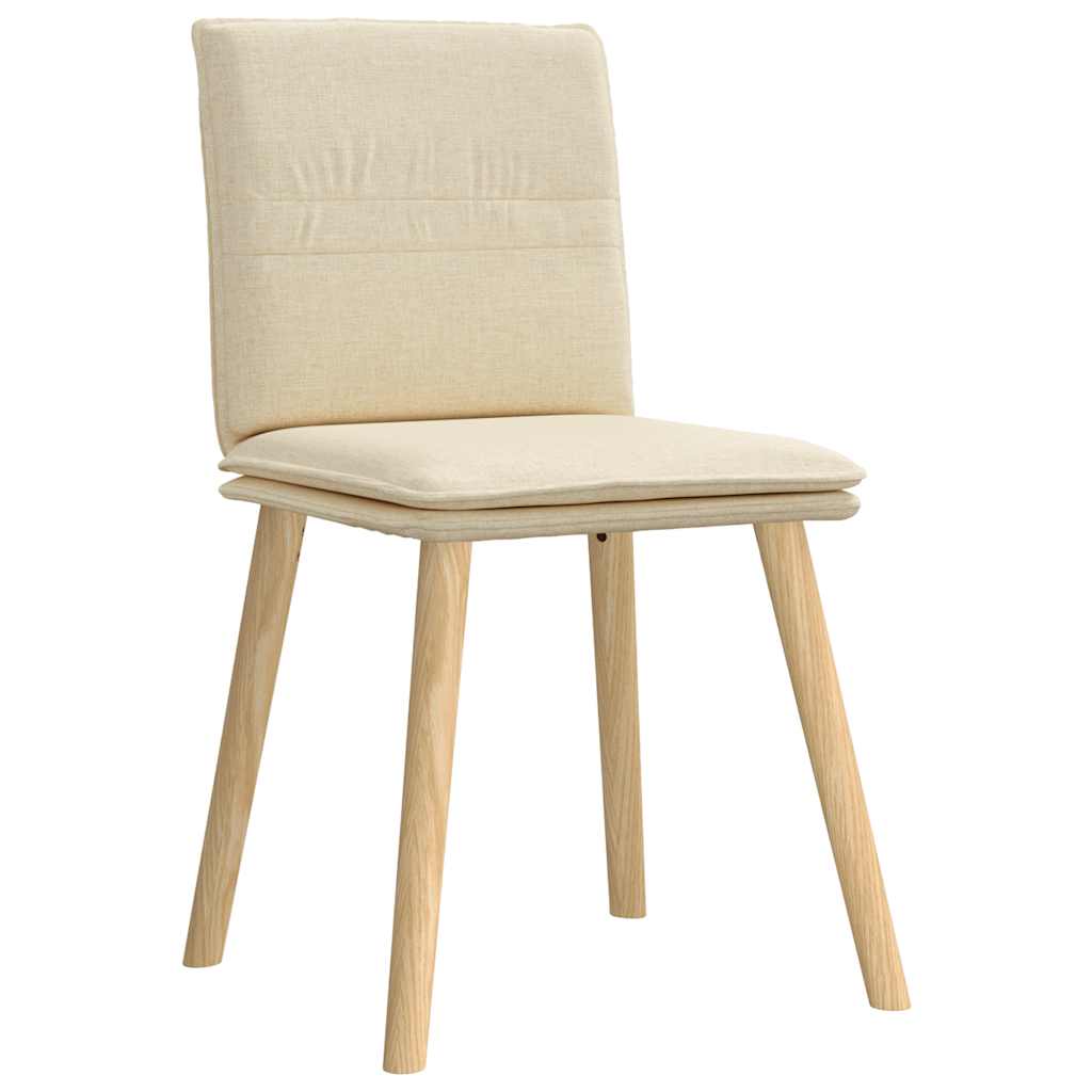 Eetkamerstoelen 6 st stof crèmekleurig