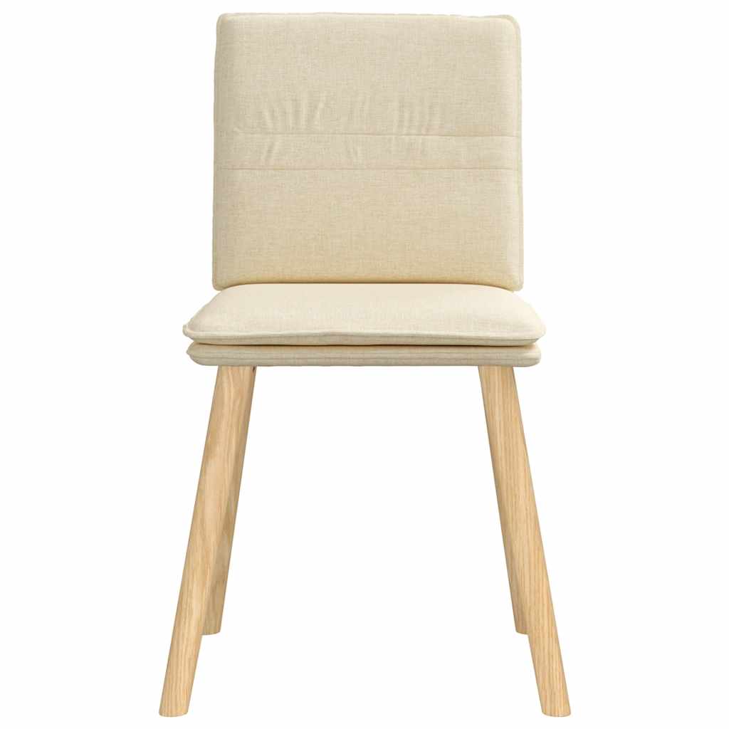 Eetkamerstoelen 6 st stof crèmekleurig