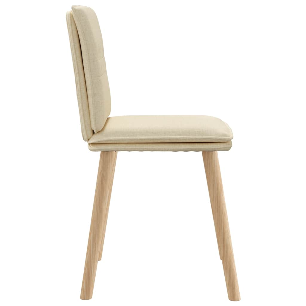 Eetkamerstoelen 6 st stof crèmekleurig