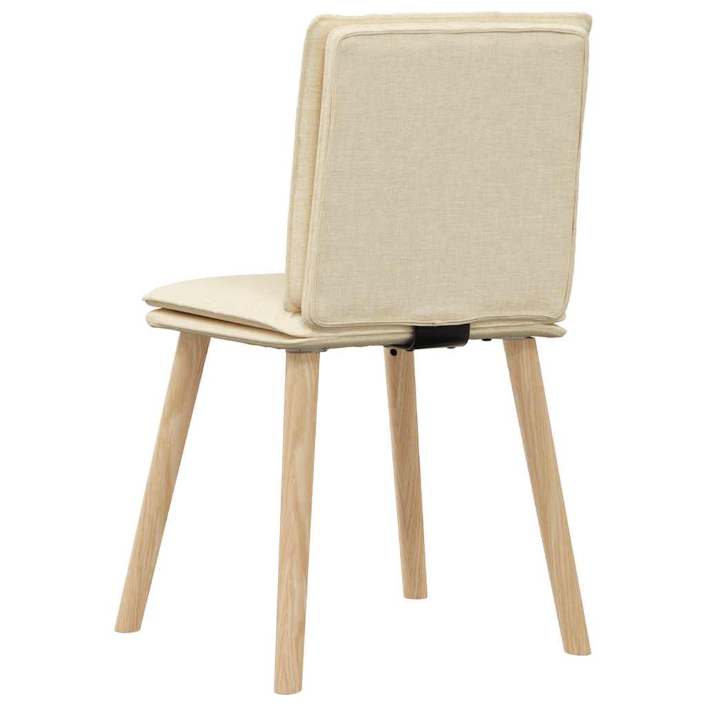 Eetkamerstoelen 6 st stof crèmekleurig