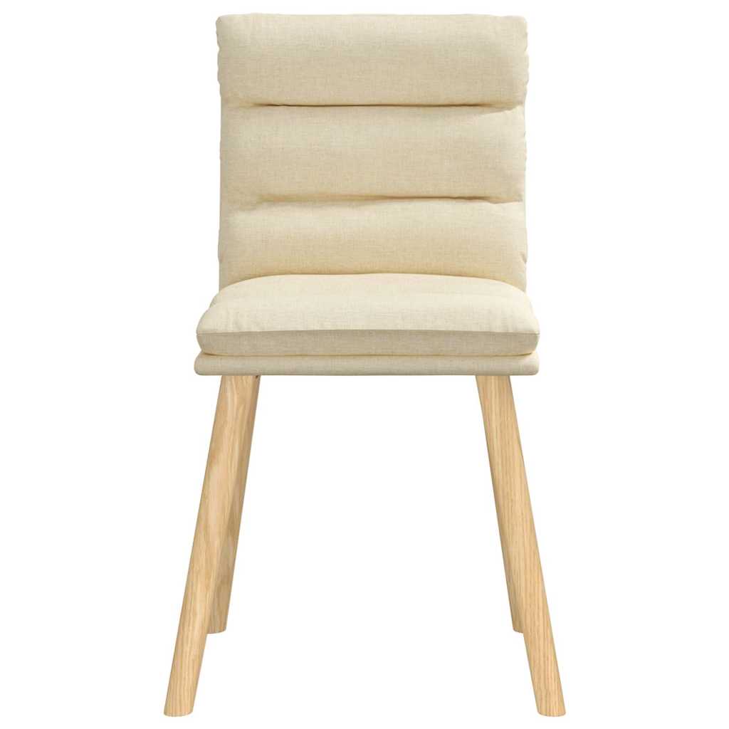 Eetkamerstoelen 6 st stof crèmekleurig