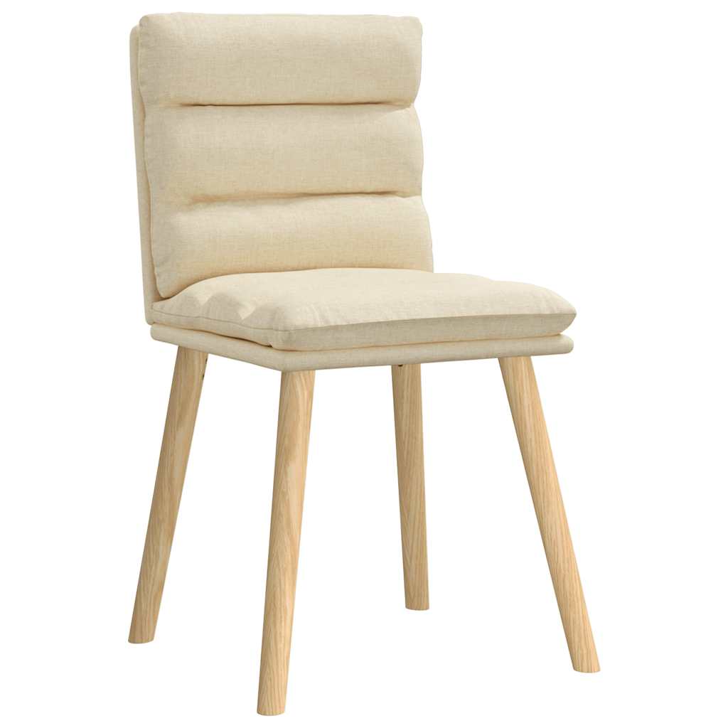 Eetkamerstoelen 6 st stof crèmekleurig