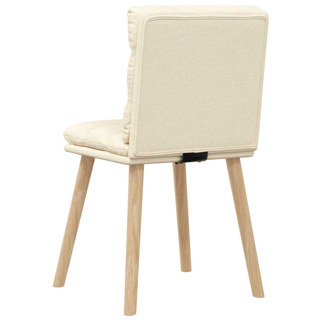 Eetkamerstoelen 6 st stof crèmekleurig