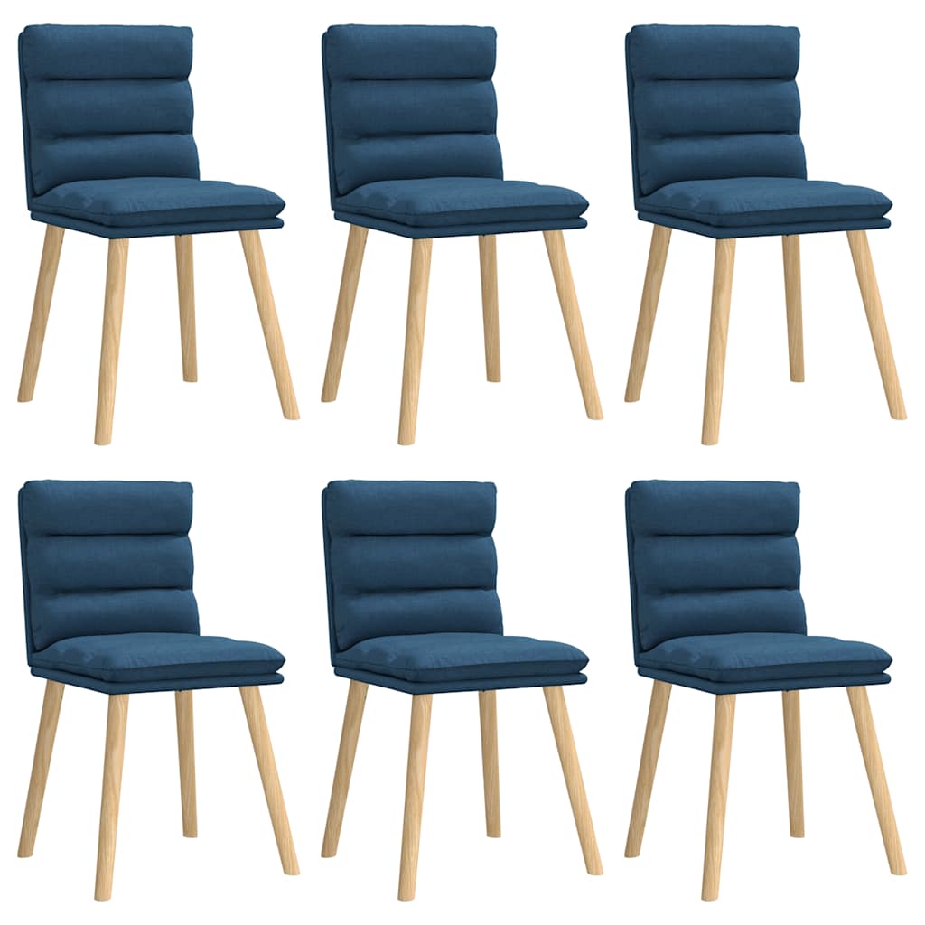 Eetkamerstoelen 6 st stof blauw