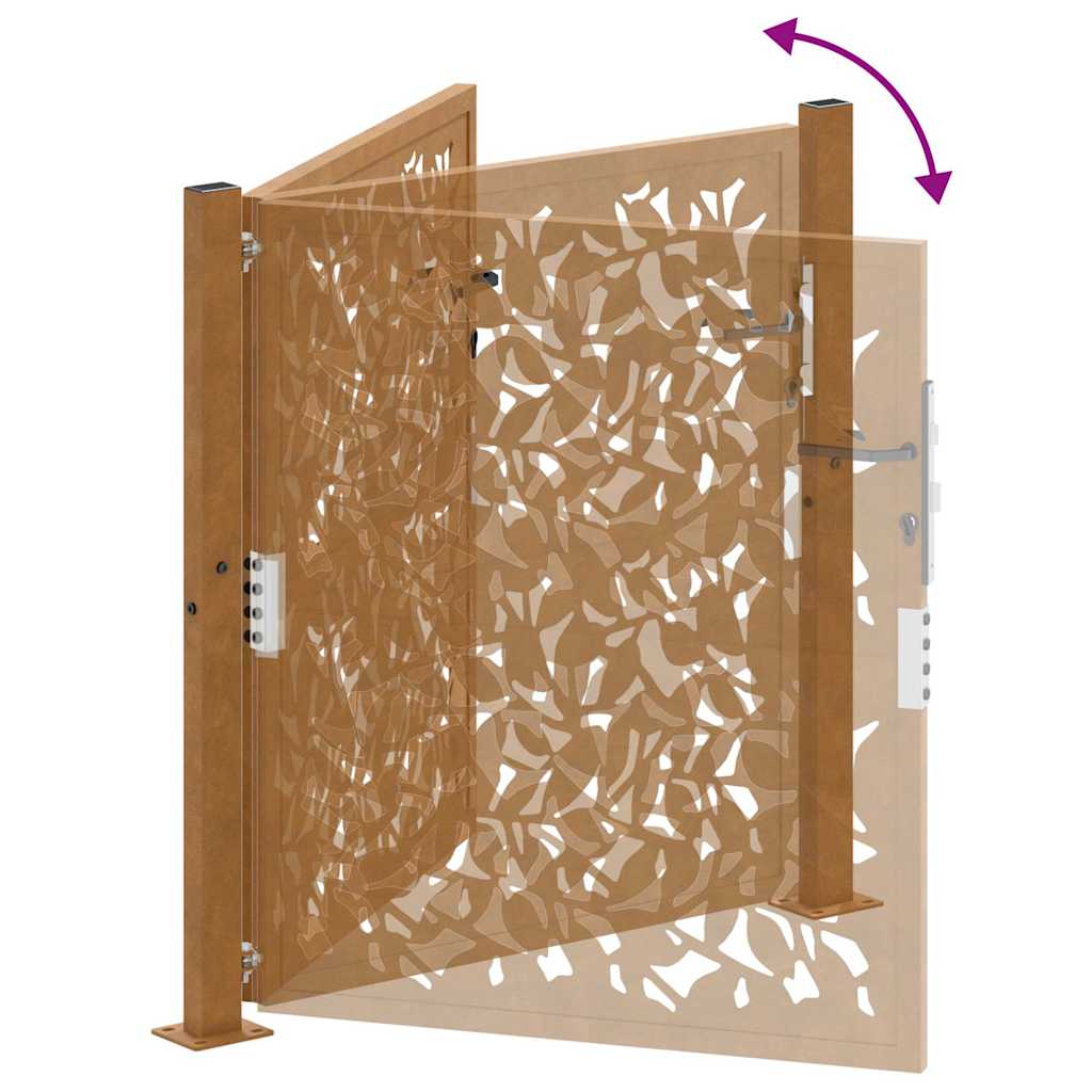 Poort met bladontwerp 105x105 cm weervast staal