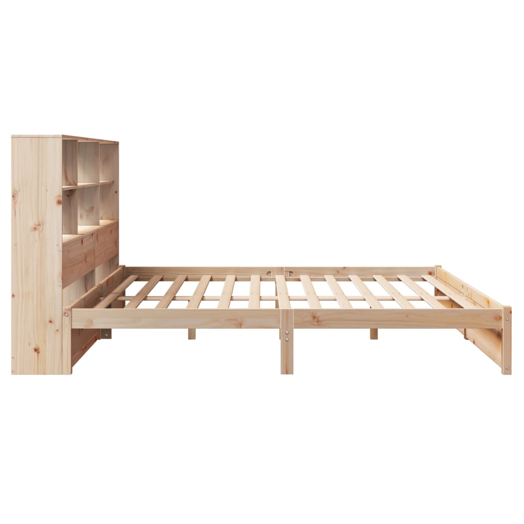 Bed met boekenkast zonder matras massief grenenhout 180x200 cm