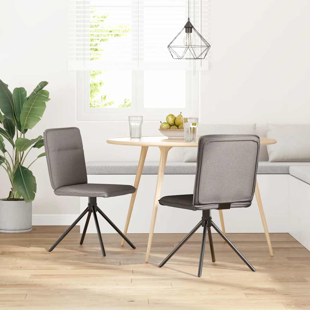 Eetkamerstoelen draaibaar 2 st stof taupe