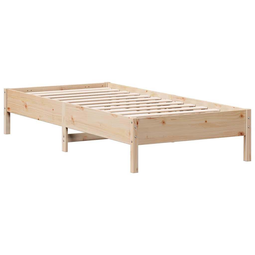 Bed met boekenkast zonder matras massief grenenhout 100x200 cm