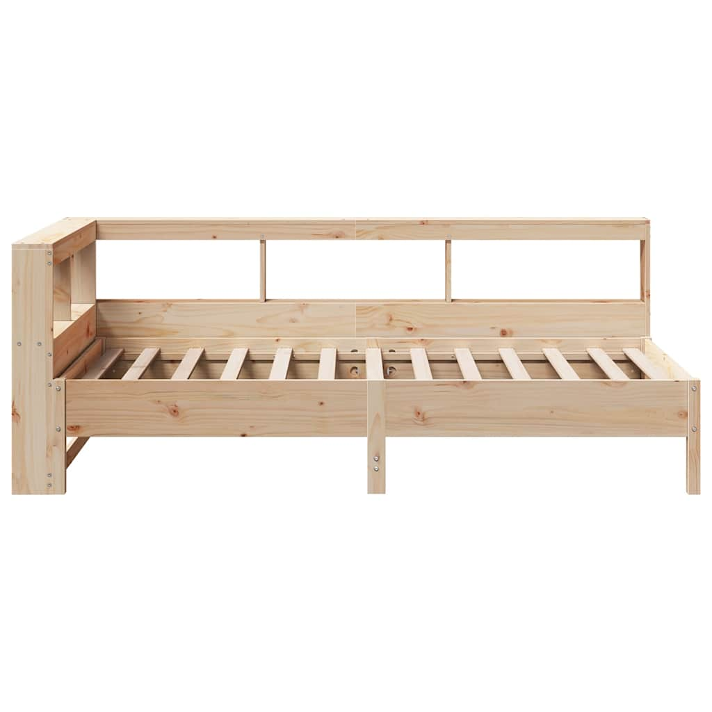 Bed met boekenkast zonder matras massief grenenhout 100x200 cm