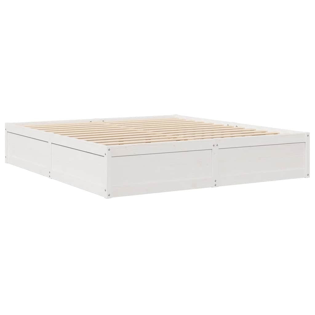 Bed met boekenkast zonder matras grenenhout wit 180x200 cm