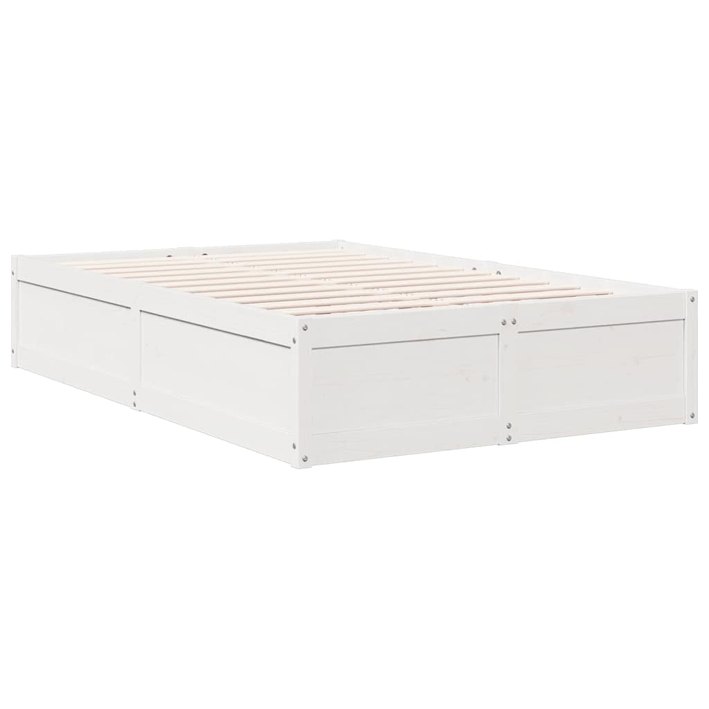 Bed met boekenkast zonder matras grenenhout wit 120x200 cm