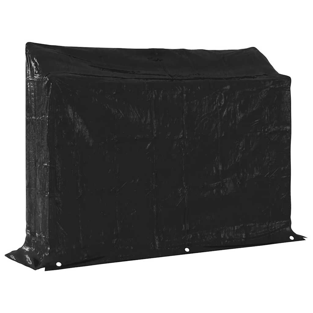 Haardhoutrek met regenhoes 151x40,5x110,5 cm staal