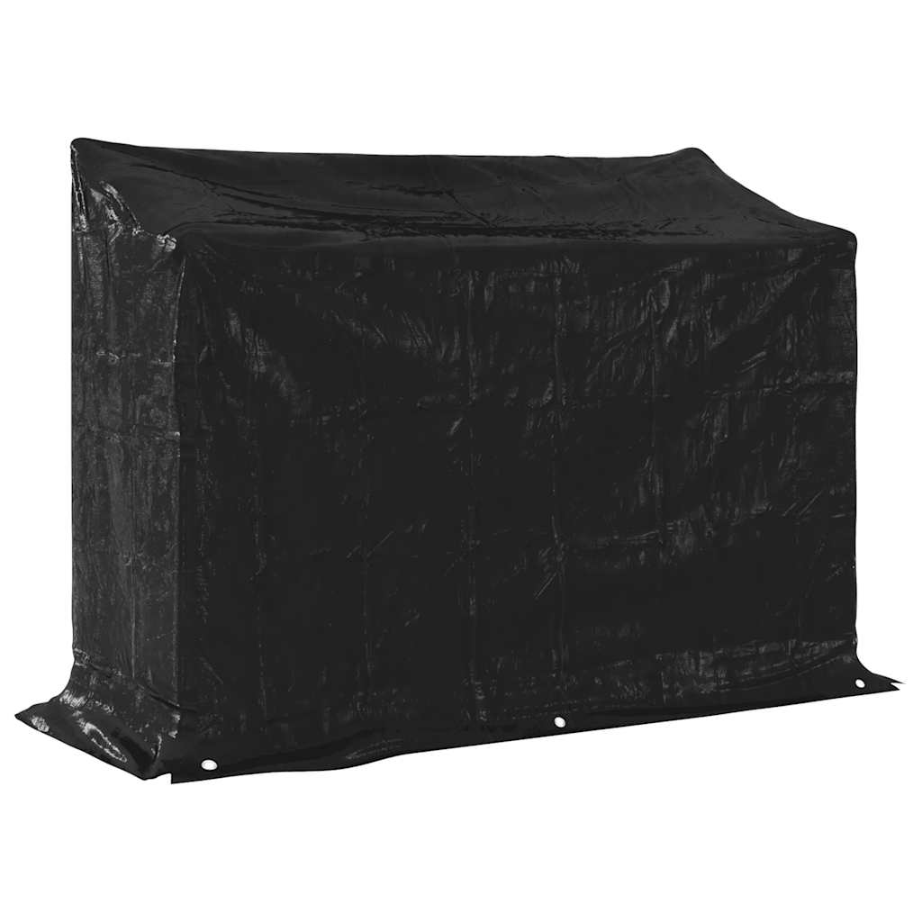 Haardhoutrek met regenhoes 151x60,5x110,5 cm staal